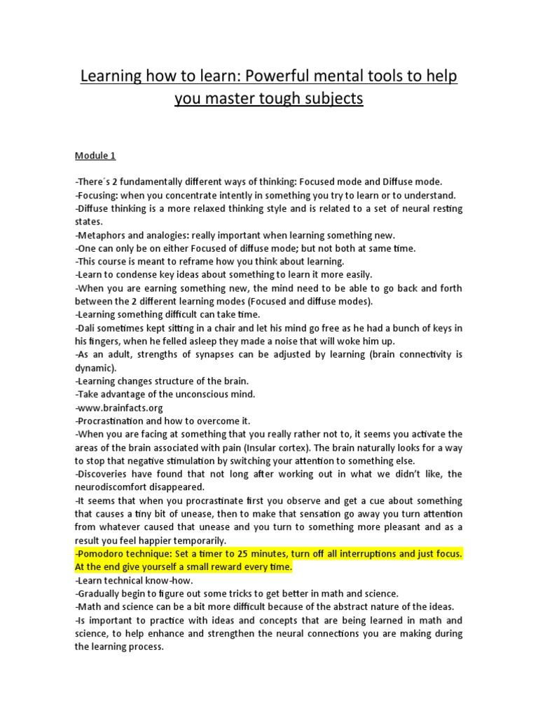 Learning How To Learn 2 | PDF | Memory | Habits