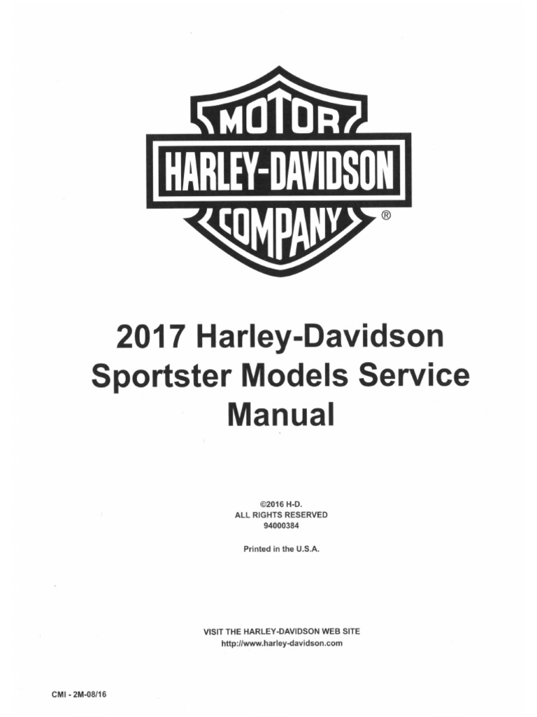 2016 HARLEY-DAVIDSON SPORTSTER サービスマニュアル 2016 Harley Davidson Sportster Motorcycle Service Manual