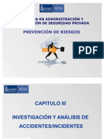 Investigación de incidentes y accidentes en seguridad privada