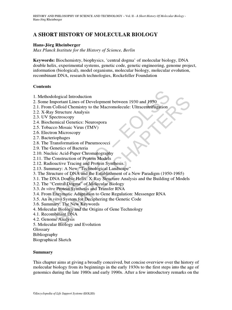 Cell And Molecular Biology What We Know PDF Molecular Biology Dna