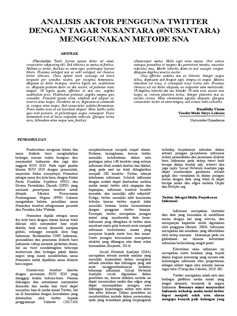 Analisis SNA Tagar #Nusantara | PDF
