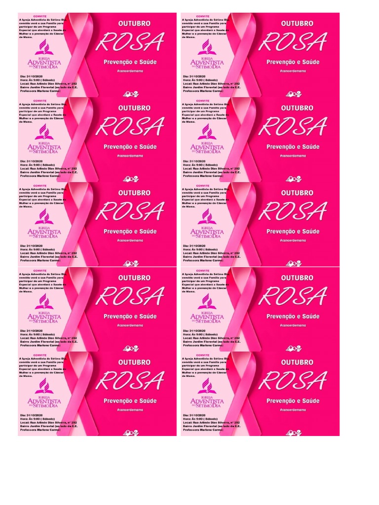 Convite Outubro Rosa | PDF