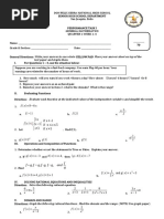 General Mathematics Performance Task - Q1 - W1-W4