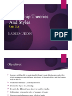 Leadership Theories and Styles II A