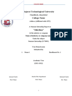 Sample Report For Internship by GTUSTUDIES