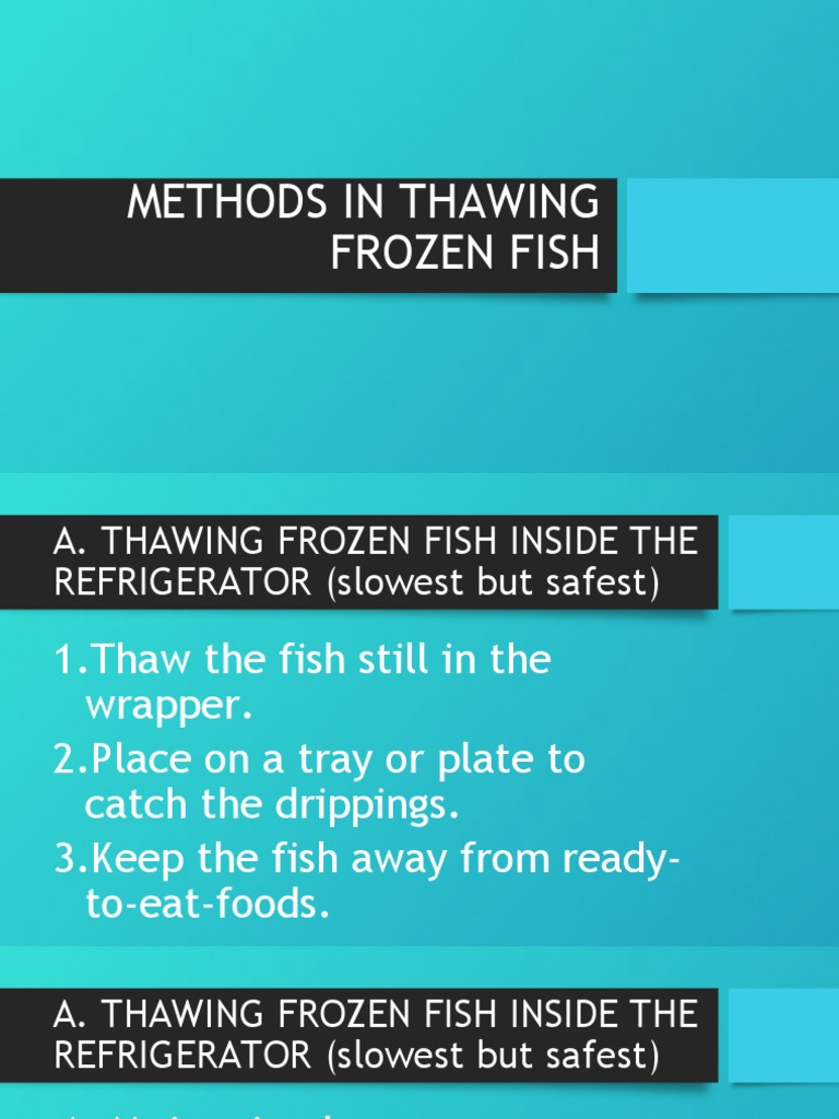 Methods in Thawing Frozen Fish PDF