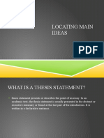 Locating Main Ideas and Thesis Statements in Academic Texts