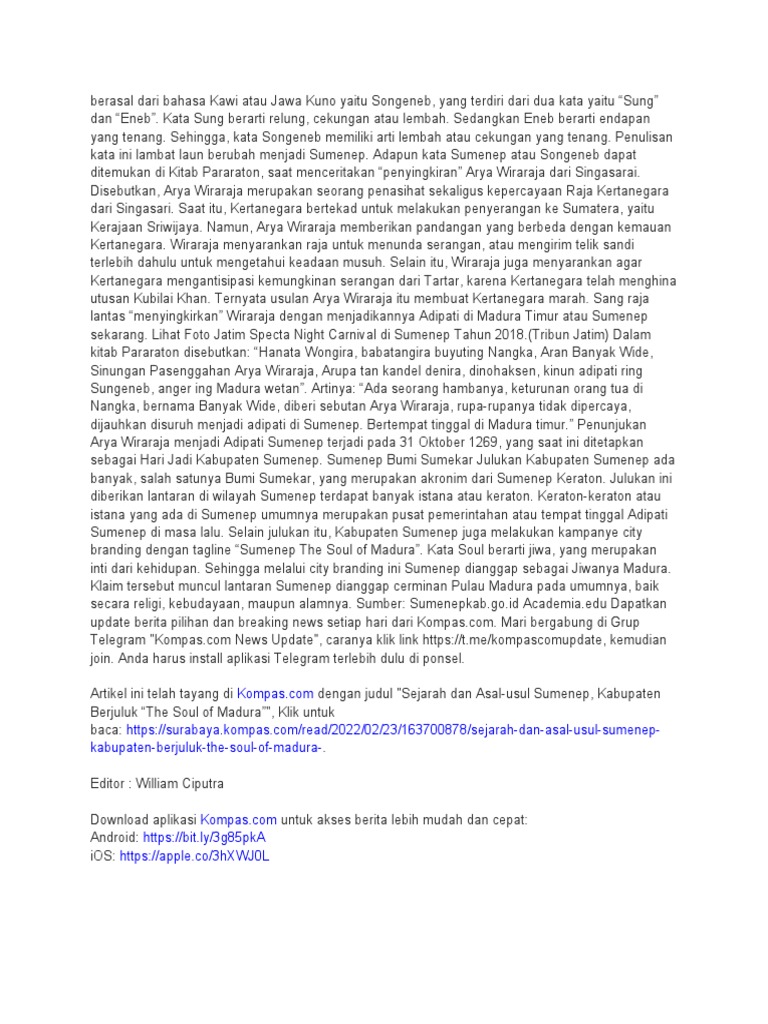 Sejarah dan Asal Usul Sumenep | PDF