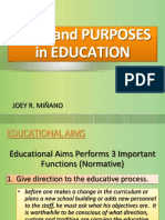 Educational Aims and Purposes Defined