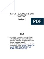 EC 470 - SOIL MECH & ENG GEOLOGY Lecture 2: Silt Identification and Description