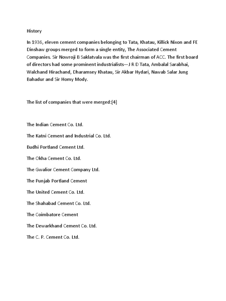 ACC: History and Ownership Evolution | PDF | Travel