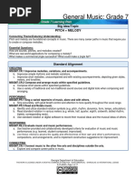 Music DLP General Music 7th Grade Lesson Plan