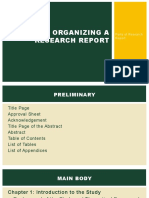 Organizing A Research Report