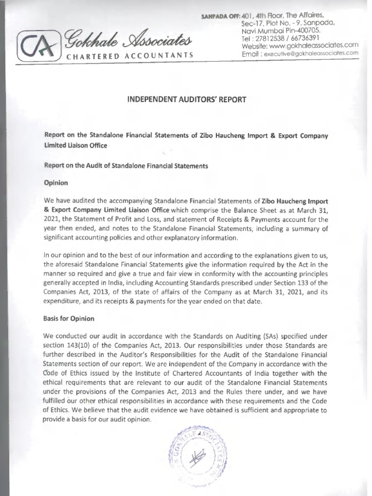 Balance Sheet and Profit and Loss Account Duly Authenticated Under