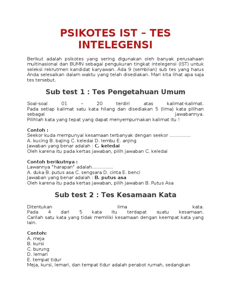 50++ Contoh soal tes binus information