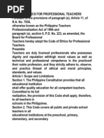 Code Of Ethics For Professional Teachers Philippines Pdf Teachers Oath Of Office