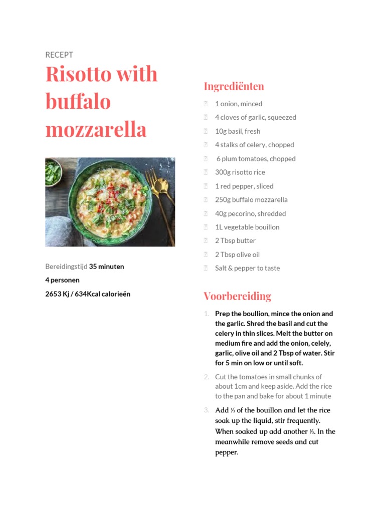 Recept Risotto With Buffalo Mozzarella PDF