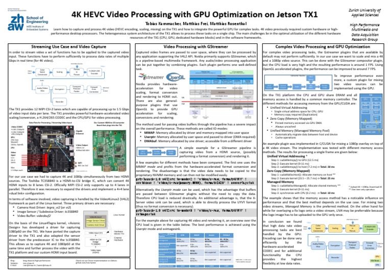 4K HEVC Video Processing on Jetson TX1 | PDF | Graphics Processing Unit ...