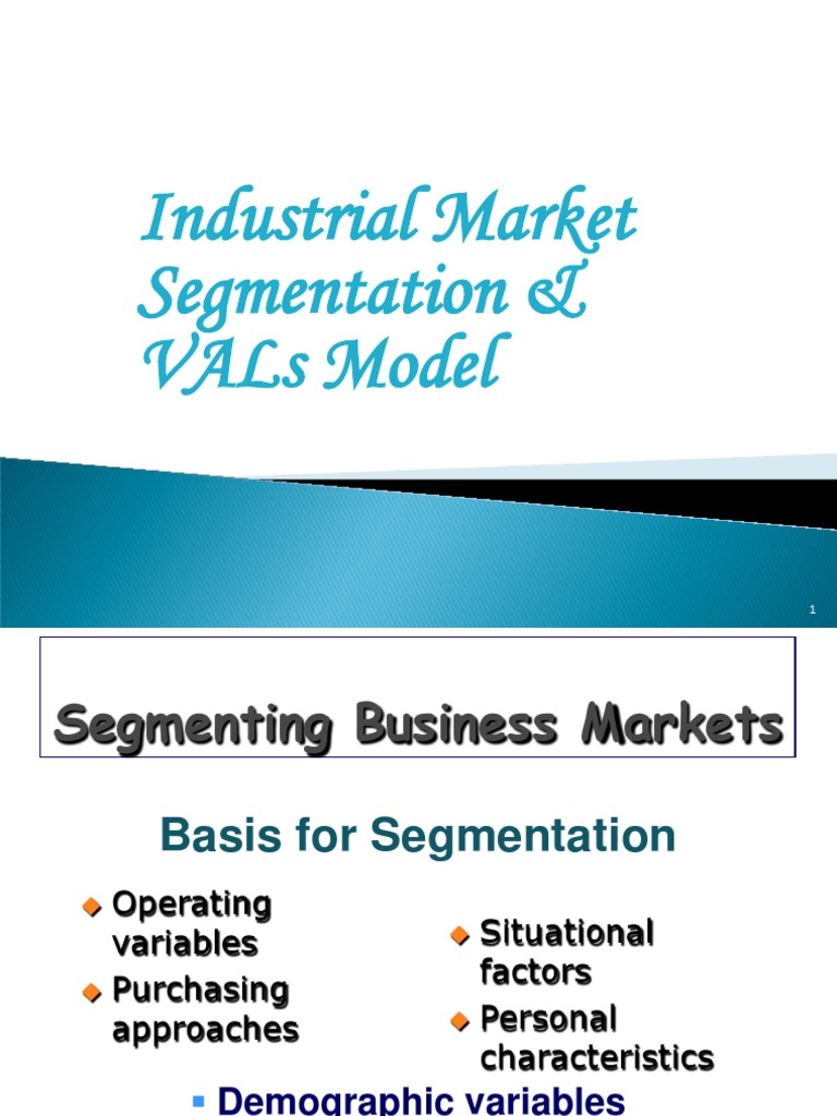 Industrial Market Segmentation VALs PDF