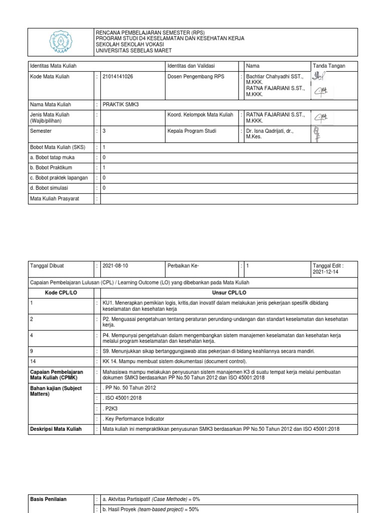 RPS-3-SMK 3 (Praktik) | PDF