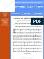 Mario Piano Sheet Music - Overworld: Main Theme