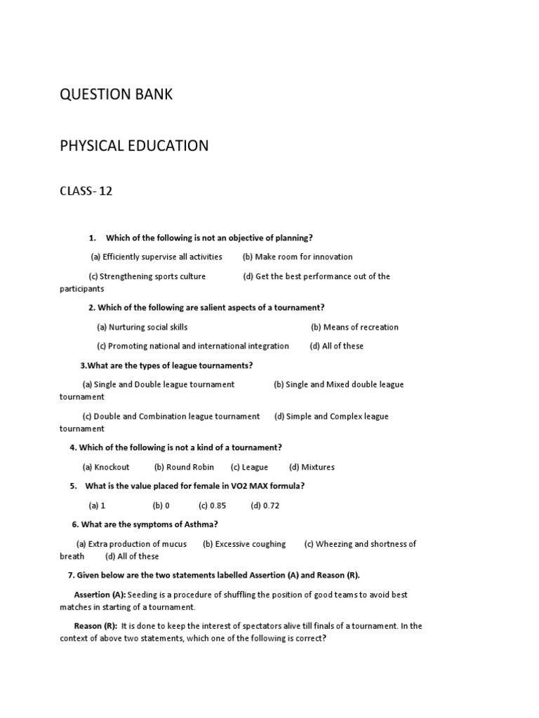 PHYSICAL EDUCATION QUESTION BANK 2023 PDF visual data 5