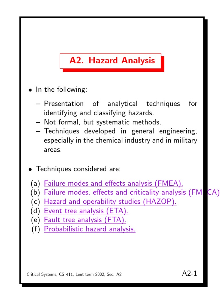 Hazard Analysis | PDF | Systems Engineering | Systems Theory