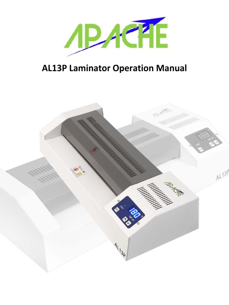AL13P Laminator Manual PDF Paper Lamination