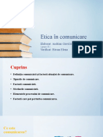 Etica in Comunicare Bazele Comunicarii