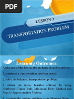 Lesson 3 Transportation Problem