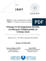 Mémoire "Manager Le Développement Durable Dans Les Hôpitaux Publics"