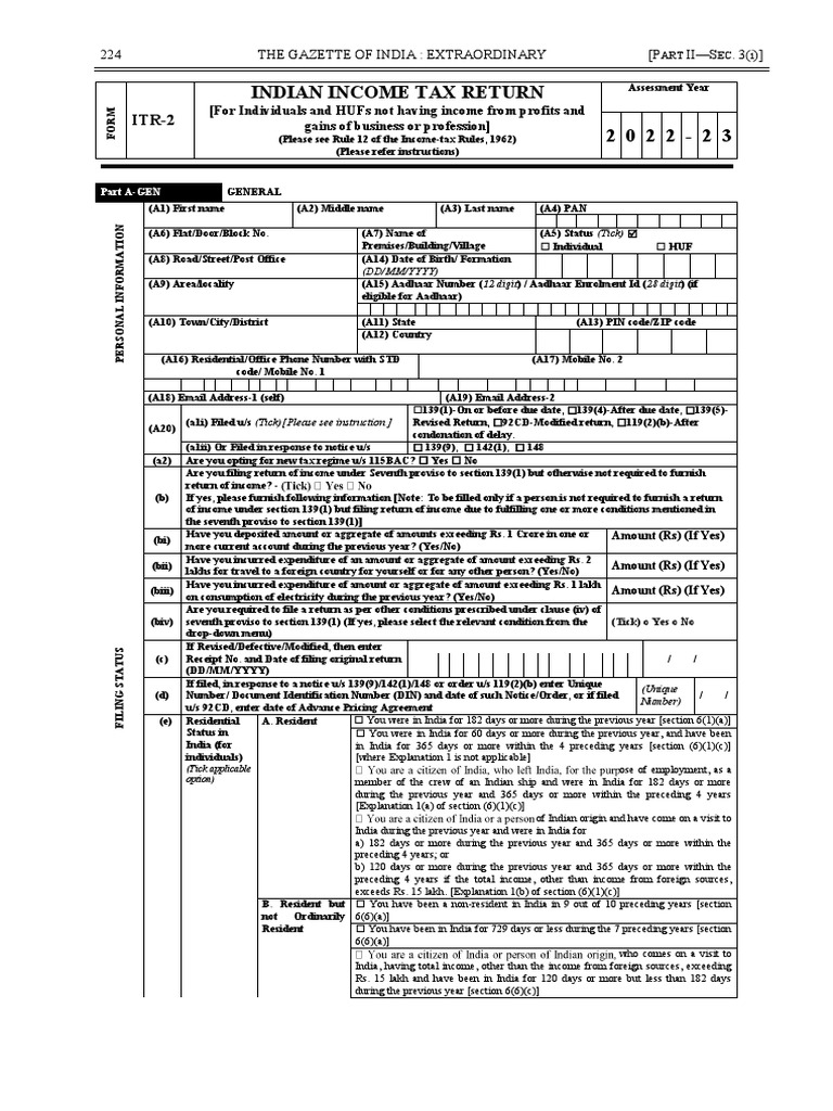 Itr2 English | PDF | Capital Gains Tax | Capital Gain