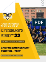 The Literary Hub - JOUST Literary Fest 2022 Campus Ambassador Proposal
