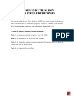 Consignes Feuille Reponse CD CP QCM 2021