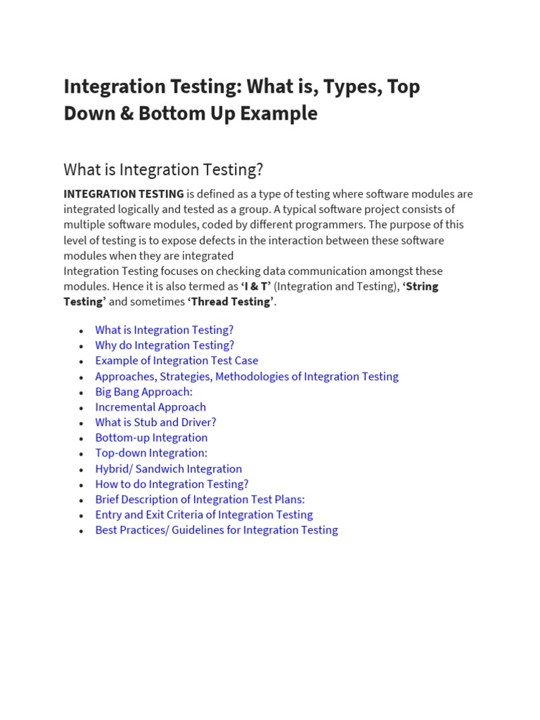 Chapter 3 - Integration Testing | Download Free PDF | Software Testing ...