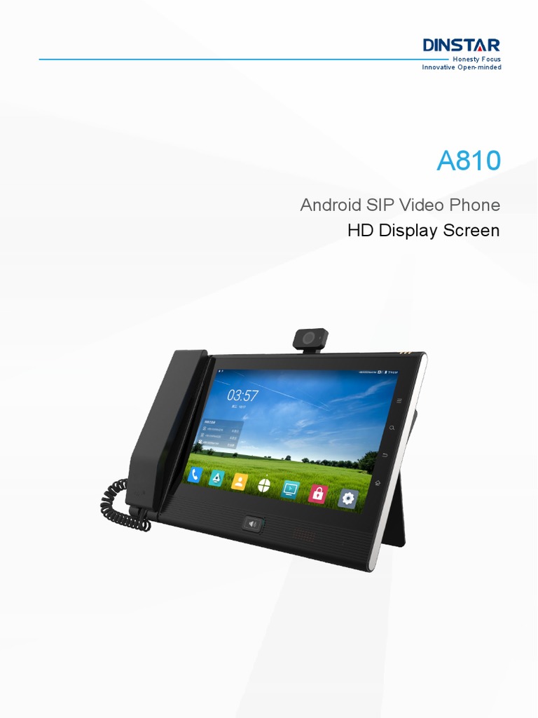 Dinstar A810 Android SIP Video Phone Datasheet | PDF | Android ...