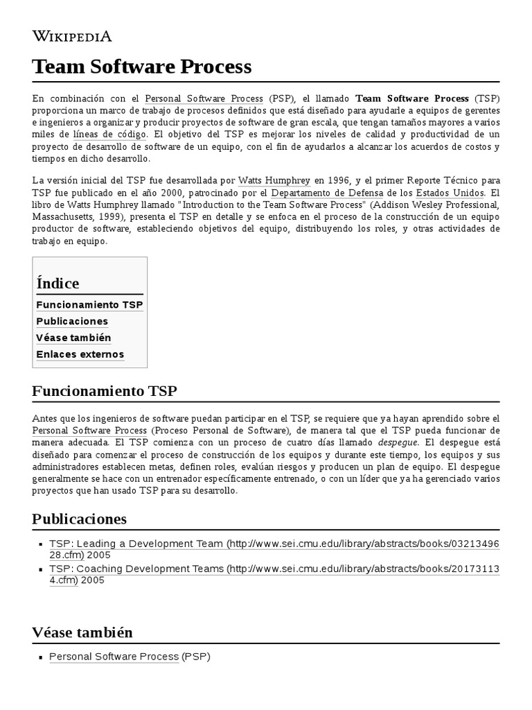 Team Software Process | PDF | Ingeniería de software | Informática