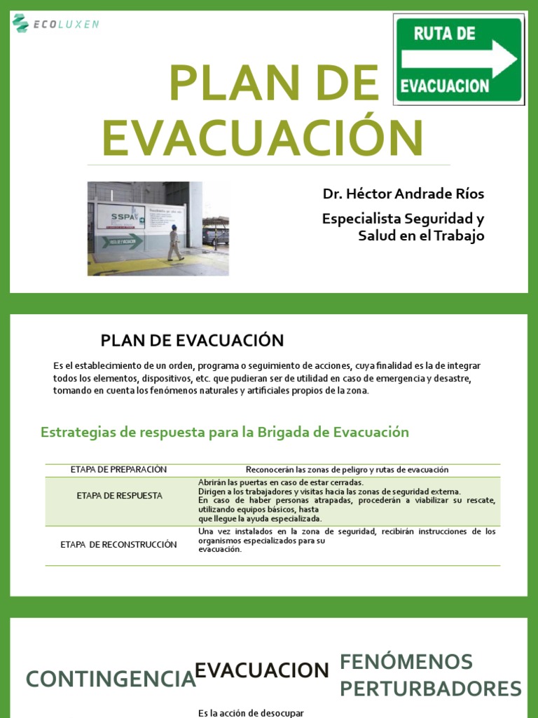 Plan de Evacuación y Respuesta a Emergencias | PDF | Riesgo | Emergencia