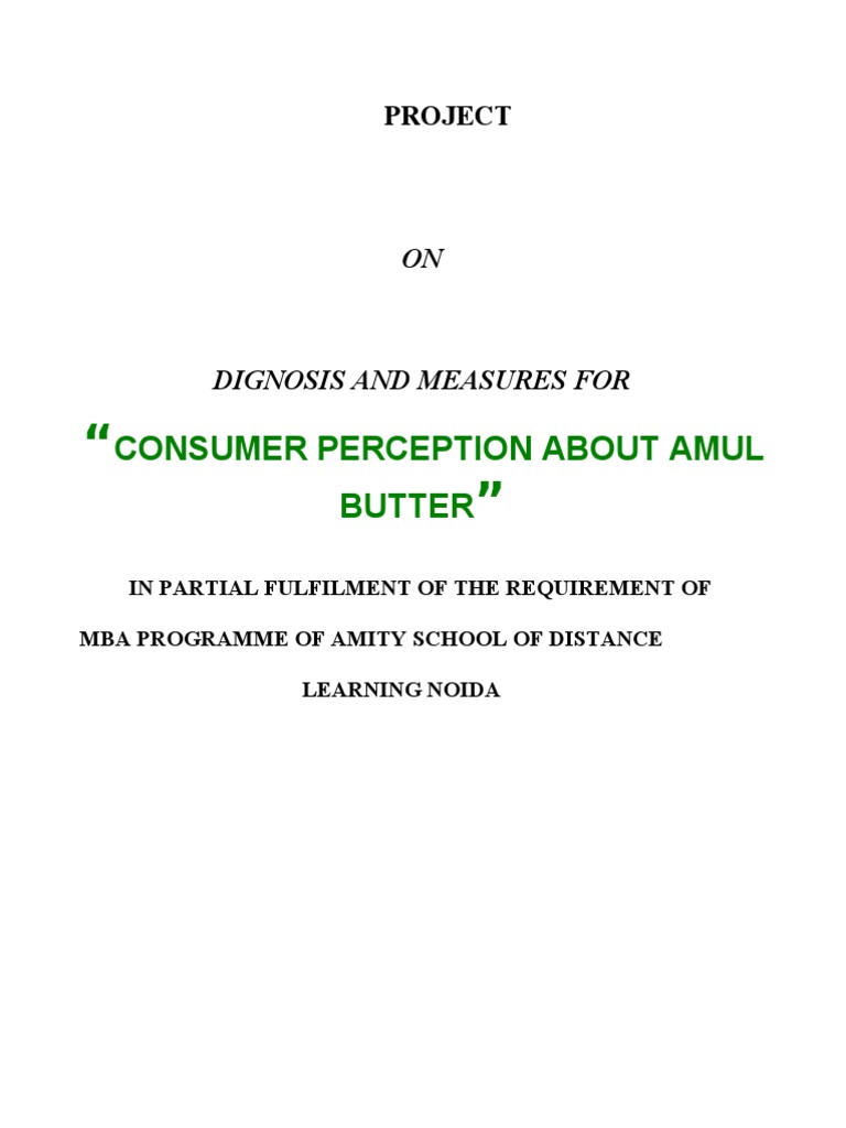 Consumer Perception of Amul Butter | PDF | Sampling (Statistics) | Retail