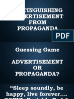 Distinguishing Advertisement From Propaganda