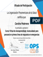 Certificado de curso de autocuidado para emergencias