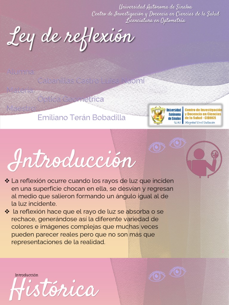Expo Ley de Reflexion | PDF | Reflexión (Física) | Ligero