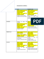 Horario de Limpieza