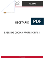 Recetario Bases de Cocina Profesional II