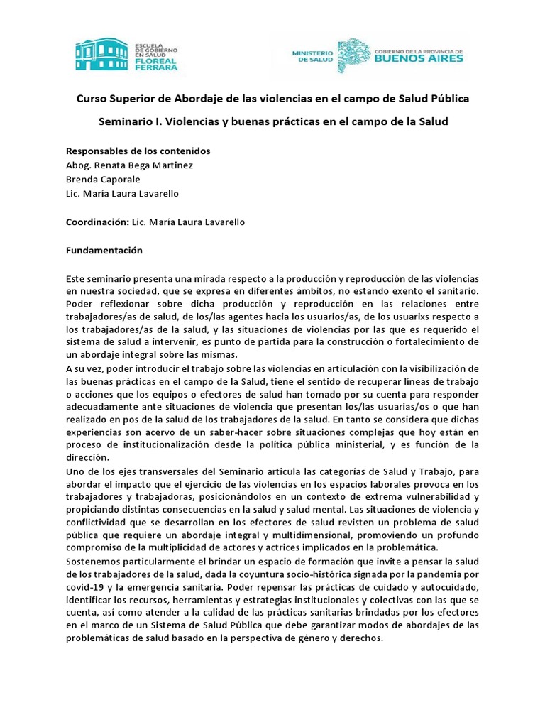 Abordaje de Violencias en Salud Pública | PDF | Violencia | Salud pública