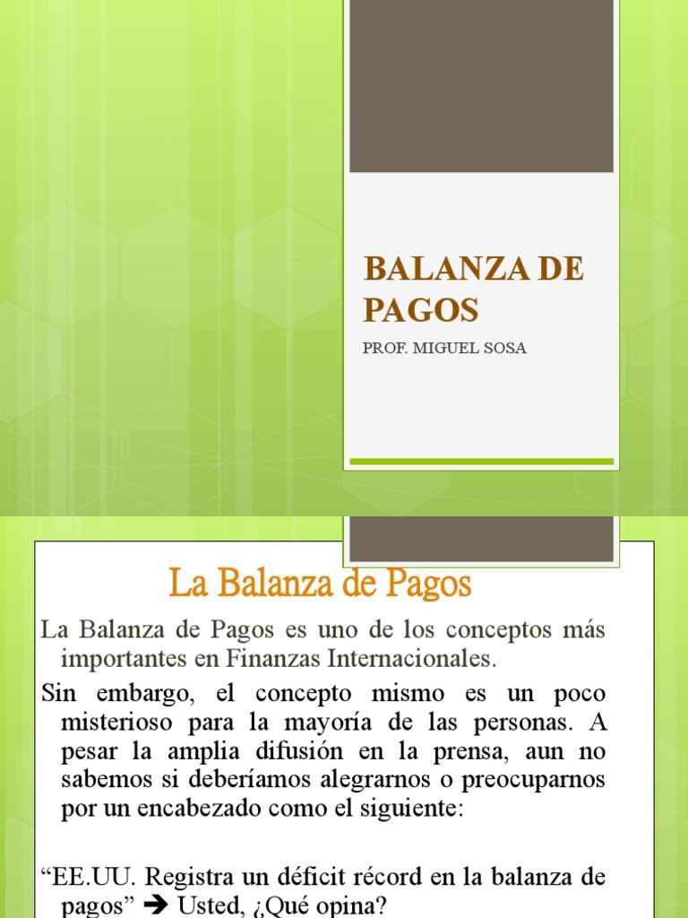Estructura y Función de la Balanza de Pagos | PDF | Balance de pagos ...