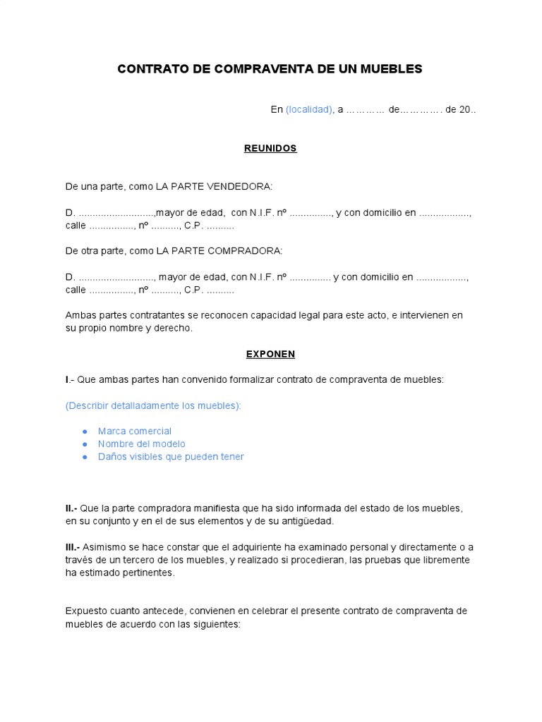 Contrato de Compraventa de Muebles | PDF | Ley común | Justicia