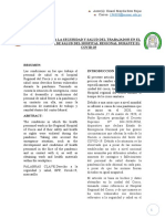 Articulo Sobre El Derecho A La Seguridad y Salud Del Trabajador en El Personal de Salud Del Hospital Regional Durante El Covid-19