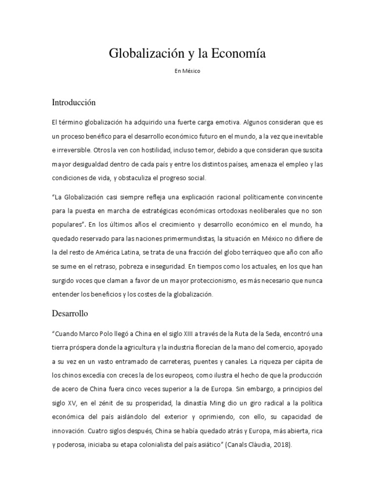 Impacto de la Globalización en México | PDF | Globalización | México