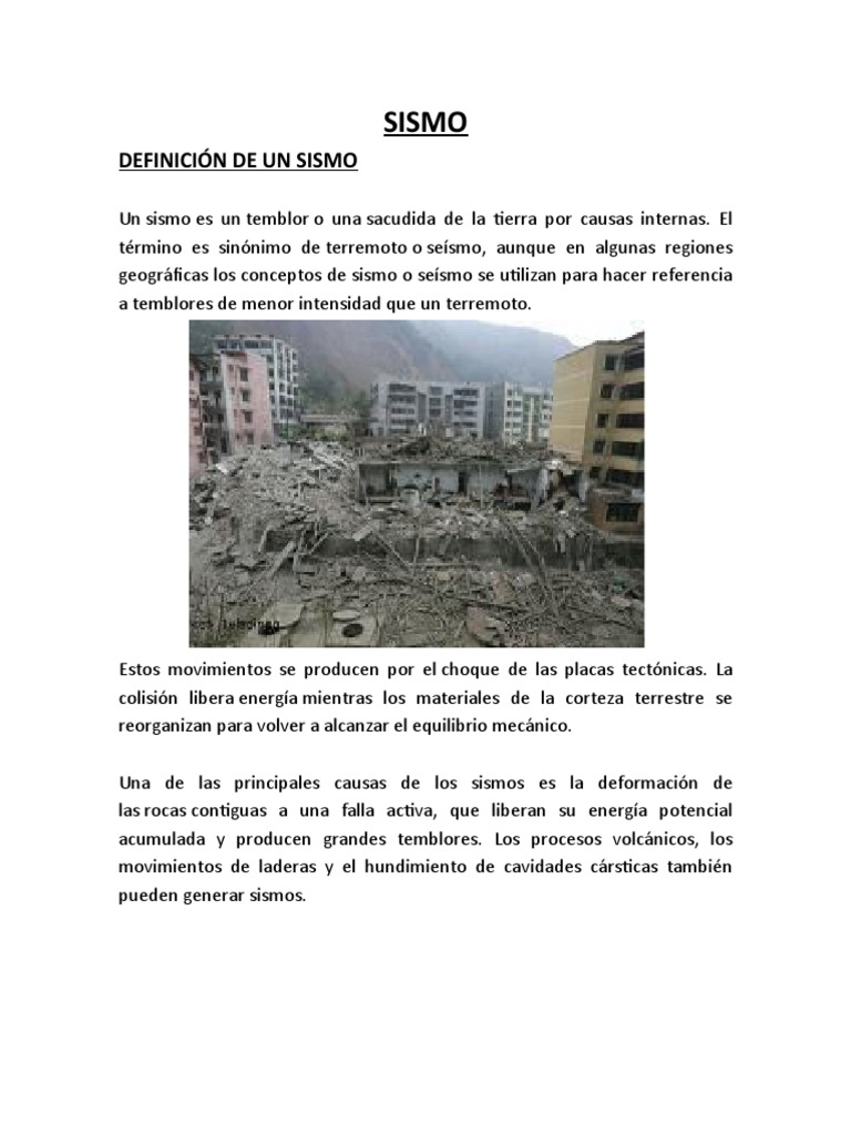 Definición y Causas de Sismos | PDF | Temblores | Peligros geológicos